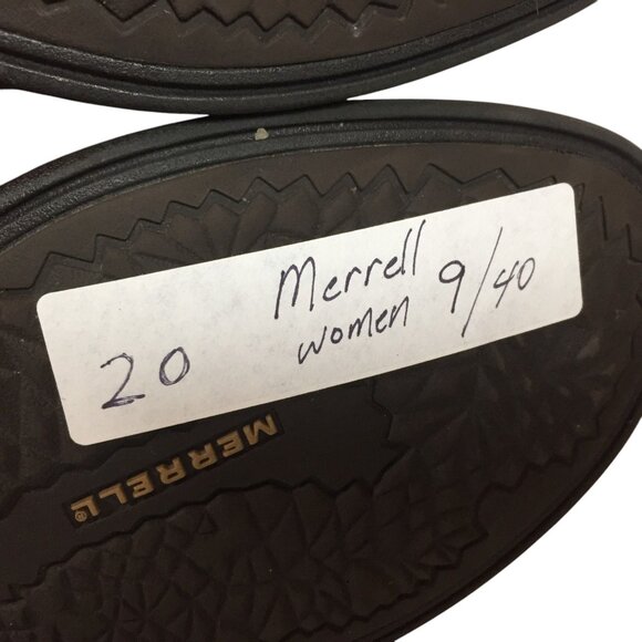 MERRELL Womens Brown Leather Knee High Riding Boots 9/40 Waterproof Side Zip - Picture 13 of 13